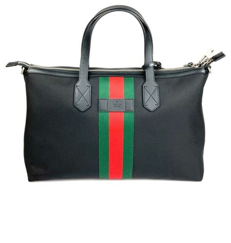 359261 gucci|Authentic Gucci Web Tote Duffle Bag Techno Canvas Medium .